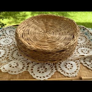 Vintage Wicker Paper Plate holders set of 6